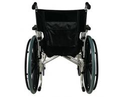 Mobiclinic, modelo Ópera, Silla de ruedas ortopédica, plegable, para minusválidos, de aluminio, freno en manetas, reposapiés y reposabrazos extraíbles, color Negro, asiento, ultraligera