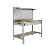 Banco de trabajo BT3 con cajón Simonwork Galva/Madera Simonrack 1445x1210x610 mms - Mesa de trabajo - Banco para taller 600 Kgs de capacidad por estante