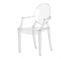 Kartell Loulou Ghost Silla, Policarbonato, Cristal, 37x63x39 cm, 1 Unidad