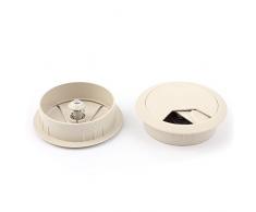 2pcs 50mm Ordenador Mesa Plástico Organizador Cables Salida Puerto Agujeros Funda Tapa