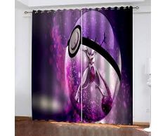 LOVEKKK Blackout Curtain Patrón Animado Cortina Ocultante con 8 Ojales Suave para Ventanas de Habitación Infantil, 100% Poliéster, 2 Piezas 110x215cm(An x Al)
