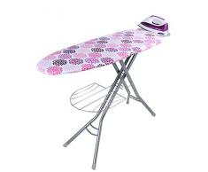 Orbegozo TP 3500 Tabla de Planchar Fabricada en Rejilla de Acero, Funda de Algodón, Soporte para Centros de Planchado y Bandeja Porta Ropas, 122 x 38 cm
