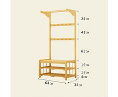 LJYYMJ Perchero Madera Maciza Simple Colgador Banco de Zapatos Aterrizaje Ropa colgada Dormitorio Baño Dormitorio Sala de Estar Tienda de Ropa Estante de Ropa Niños Almacenamiento