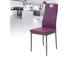 Albatros Salerno Sillas de comedor, piel sintética, Morado, 6 Stühle