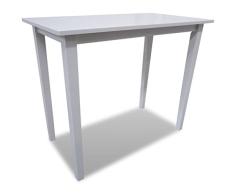 vidaXL Mesa Alta Cocina Estilo de Bar Rectangular MDF Blanca Muebles Desayuno