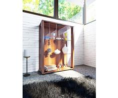 VCM 911995 sintalo vitrina Independiente sin iluminación LED madera/cristal corazón de nogal 80 x 60 x 25 cm