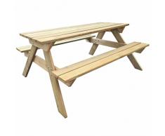vidaXL Mesa de Picnic con Dos Bancos Incorporados Madera de Pino Impregnada
