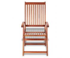 vidaXL Silla de Comedor Jardín Exterior Plegables 5 Posiciones Madera Acacia