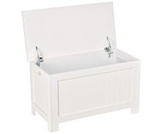 HOMCOM Casillero de Madera para Almacenamiento de Ropa Juguetes Banco para Almacenaje para Salón Habitación y Baño Carga de 20kg Blanco 81x40x46cm
