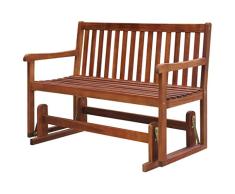 Festnight Banco Columpio de Jardín Madera Maciza de Acacia Marrón 125x62x93 cm
