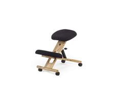 duehome Silla de Oficina Ergonomica, Silla de Escritorio, Modelo Flip, Acabado en Color Negro y Madera, Medidas: 46 cm (Ancho) x 68 cm (Fondo) x 52-62 cm (Alto)