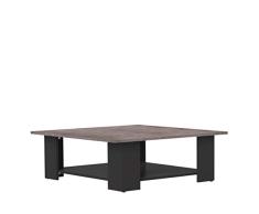 Marca Amazon - Movian Taro - Mesa de centro, 89 x 89 x 30.5 cm (largo x ancho x alto), negro y efecto hormigón