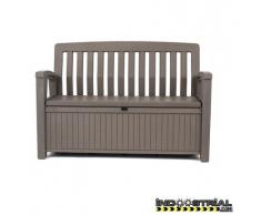 Keter Patio Bench - Banco Arcón Exterior, Capacidad 265 L, Color Topo