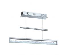 Eglo Modelo Cardito 90928 - Lámpara colgante LED (de aluminio y acero cromados y cristal, 1 x 24,96 WE, 156 LED, 510 lm, incluye bombillas, 70 x 110 cm, regulable en altura)