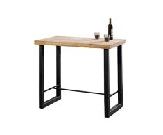 Adec - Loft, Mesa Alta de Cocina, Mesa de Bar, Barra, Mesa Contract, Color Roble Salvaje y Negro Medidas: 120 cm (Ancho) x 70 cm (Fondo) x 100 cm (Alto)