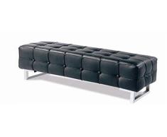 Grupo SDM Sillon Banco Puf de Salon 3 plazas, similpiel Negra