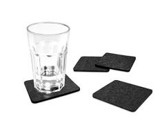 Posavasos de fieltro FILU cuadrado de 8er Pack (varios coloures) - posavasos de fieltro para mesa y Bar como posavasos de cristal/máquina expendedora de posavasos para de cristal y de vasos de forma rectangular de diseño cuadrado