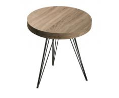 Versa 20360001 Mesa Auxiliar Color Roble, Marrón y Negro, 51 x 51 x 55 cm