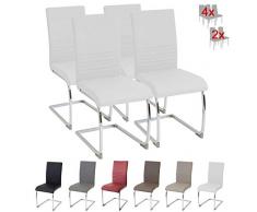 Albatros Silla Cantilever BURANO Set de 4 sillas Blanco, SGS Probado