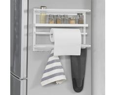 SoBuy® Especiero de pared,estante de cocina con portarrollo, frigorífico Colgador,blanco,L 47cm,FRG247-W,ES