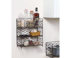 Amplio Estantería para especias cocina colgante y organizador de armario (Espresso, 3 niveles)