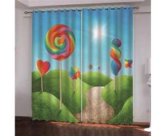 LOVEKKK Blackout Curtain Dulce Cortina Ocultante con 8 Ojales Suave para Ventanas de Habitación Infantil, 100% Poliéster, 2 Piezas 140x175cm(An x Al)