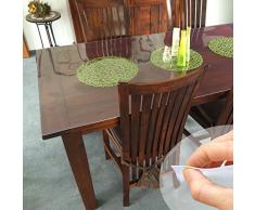 Protector transparente para mesa, 2 mm, 60 cm de ancho, plástico, Transparente, 110 x 60 cm