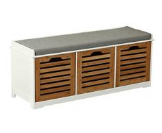 Orolay Banco de Almacenamiento con Acolchados Cojines y 3 Cubos Entrada Zapato Gabinete Dresser Cómodo