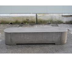 ARTISTICA GRANILLO Banco de hormigón con inerti de Piedra volcánica, 200 x 50 H43 cm.