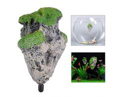 HEEPDD Musgo Flotante Rocas Resina Decoraciones de Piedra Artificial Colgante de Roca Decoración del Tanque de Peces Acuario Banco de Peces Ornamento Paisaje (Pequeña)