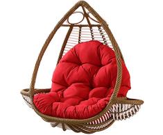 YB&GQ Patio Colgante Huevo Nido Hamaca Cojín De La Silla Almohadilla, Espesar Cojines De Silla Cesta Colgante Impermeable Pads De Silla Papasan Interiores Aire Libre con Respaldo-Rojo