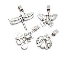 Kitchen Craft Solid Heavy Pewter - Juego de 4 Pesos para manteles