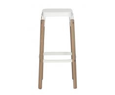 Altura de la Barra Taburete glassplasticstainless Magis Mate, Blanco/Haya