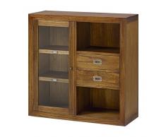 Moycor Star - Vitrina combi izquierda, 2 cajones, 1 puerta, 2 estantes, 2 huecos, 90 x 35 x 90 cm
