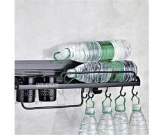 XKJFZ Sostenedor del Organizador del Multifuncional Gran Cocina Capacidad del Estante especiero Espacial de Aluminio sin Necesidad de taladrar montado en la Pared del baño de Ducha Casa Cocina