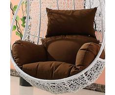 Impermeable Swing Asiento, Colgante Huevo Silla De La Rota Mimbre Hamaca Almohadilla, Balcones Patio Jardín-sin Soporte-café 65x56x42cm