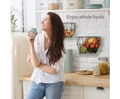 Scandinavian Hub Cesta Almacenaje Pared (Set de 2) – Para usarlas como Cestas de Frutas, Macetero o como Despensa