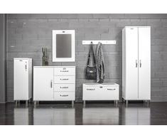Tenzo 5291-005 Malibu diseño ropa para banco, 47 x 86 x 41 cm, tablero DM, blanco