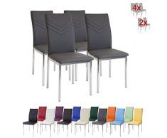 Albatros 2936 Verona Set de 4 sillas de Comedor, Gris, pie de Cromo, SGS Tested