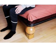 GAH-Alberts - Juego de 4 bases elevadoras para sillas (madera maciza, 10 x 10 x 10 cm, con orificios de 7,5 cm de diámetro, profundidad: 1,8 cm)