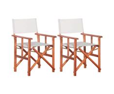 Festnight Sillas de Director Silla Plegable Madera Sillas de Jardin 2 Unidades Madera Maciza de Acacia