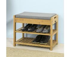 SoBuy Banco de Almacenamiento con Cajón y Cojín,Zapatero,L50 cm x H46 cm,Aguanta 150Kg,FSR49-N,ES