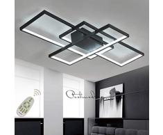 Moderna lámpara LED de techo para salón, regulable, pantalla de acrílico, lámpara de techo de diseño cuadrado, lámpara de comedor con mando a distancia, lámpara de techo, lámpara colgante, cocina