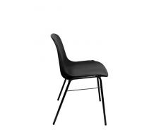 Pack 4 sillas confidente ergonómica, apilable y con estructura negra Asiento y respaldo de PVC de color negro PIQUERAS Y CRESPO Modelo Alborea