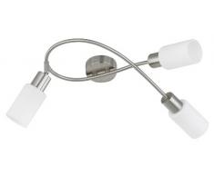 Reality Leuchten R80013907 - Lámpara de Techo de Cristal Opalino con 3 Luces (3 Bombillas E14 de Máximo 40 W No Incluidas, 37 cm de largo), color blanco