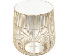 Kare 83736 Beam-Mesa Auxiliar (mármol, latón, diámetro de 32 cm), Color Blanco, Talla única