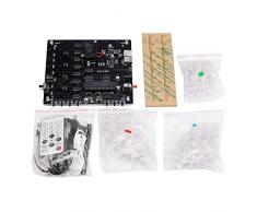 Zerodis 3D 8 x 8 x 8 luz Cuadrada DIY Kit Mando a Distancia DIY Electrónico Música Espectro Set Rojo Verde Azul RGB LED Música Espectro Microcontrolador Cubo Luz