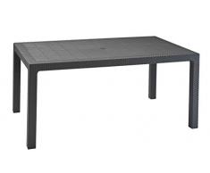 Keter - Mesa comedor exterior Melody de 6 plazas, Color grafito