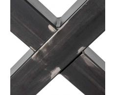 HOLZBRINK 1x Pata de Mesa en Forma de X Perfiles de Acero 60x60 mm, Tamaño 60x72 cm, Acero pulido y lacado, HLT-03-G-CC-0000