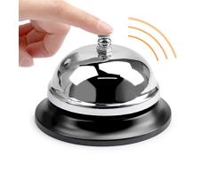 BUYGOO Timbra de Llamada Timbre de Servicio de Mesa Clasico de Acero Timbre de recepción para Hotel/Restaurante/Cocina/Bar